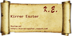 Kirrer Eszter névjegykártya