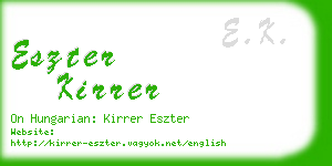 eszter kirrer business card